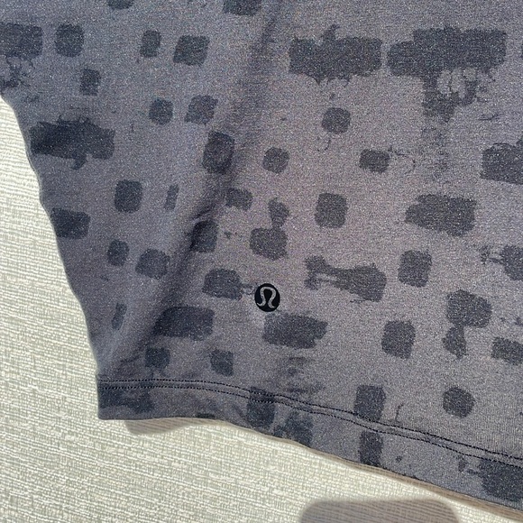 Lululemon Go Om Short Sleeve T Size 8 Mini Ghost Weave Burnout Black / Black - Picture 10 of 10
